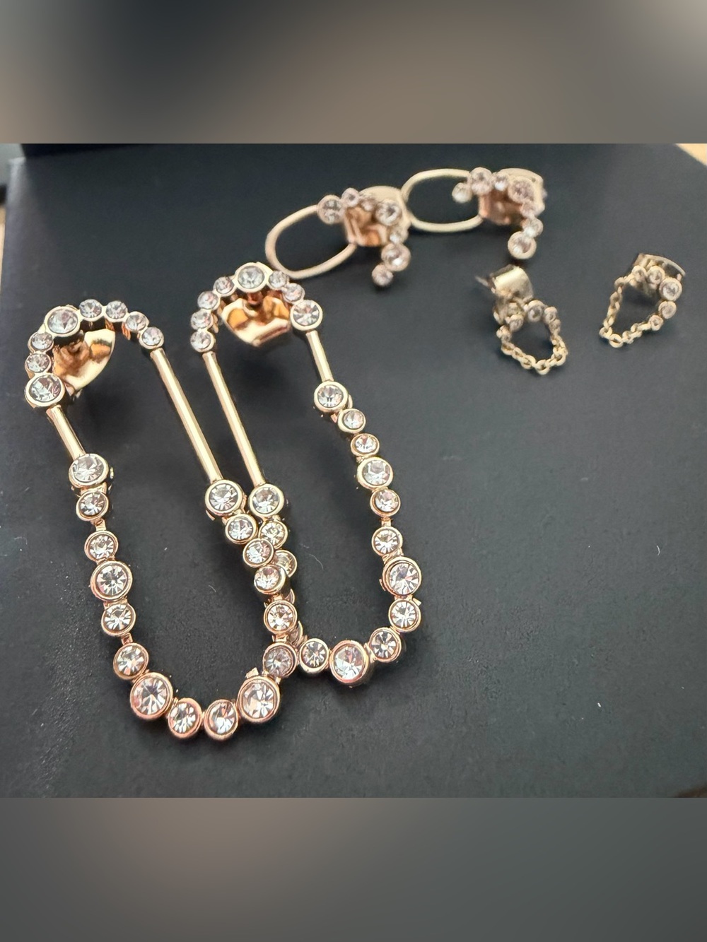 Anthropologie Crystal Loop Earring Set